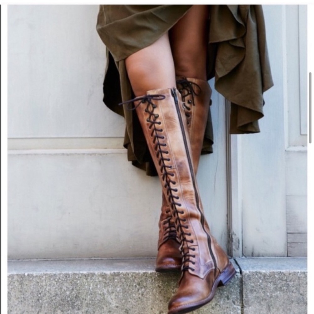 Bedstu Della Cobbler Lace Up Tall Boots 9